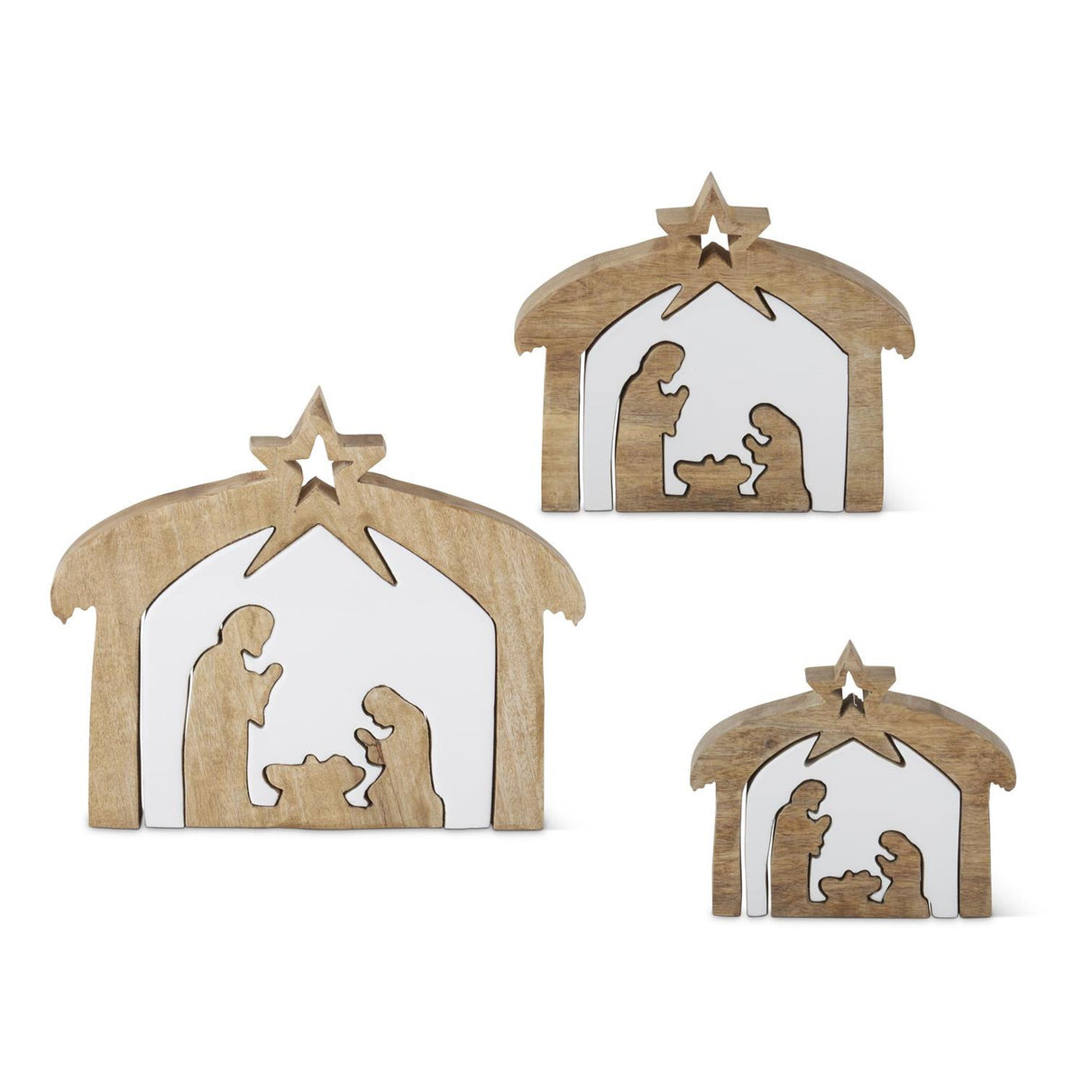 Mango Wood Enamel Layered Nativity