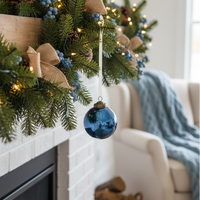 Crackled Blue Mirror Glass Ornament
