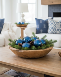 Crackled Blue Mirror Glass Ornament