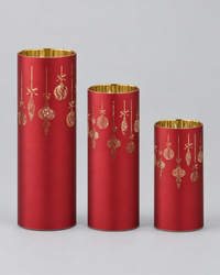Rotating Red Laser Engraved Ornament Scene LED Cylinder