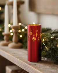 Rotating Red Laser Engraved Ornament Scene LED Cylinder