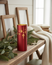 Rotating Red Laser Engraved Ornament Scene LED Cylinder