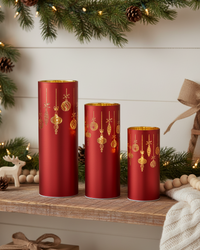 Rotating Red Laser Engraved Ornament Scene LED Cylinder