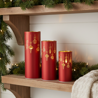 Rotating Red Laser Engraved Ornament Scene LED Cylinder