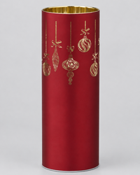 Rotating Red Laser Engraved Ornament Scene LED Cylinder