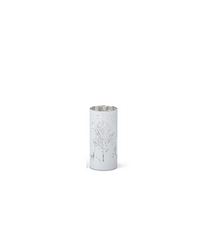 Rotating White Laser Engraved Winter Scene LED Cylinder