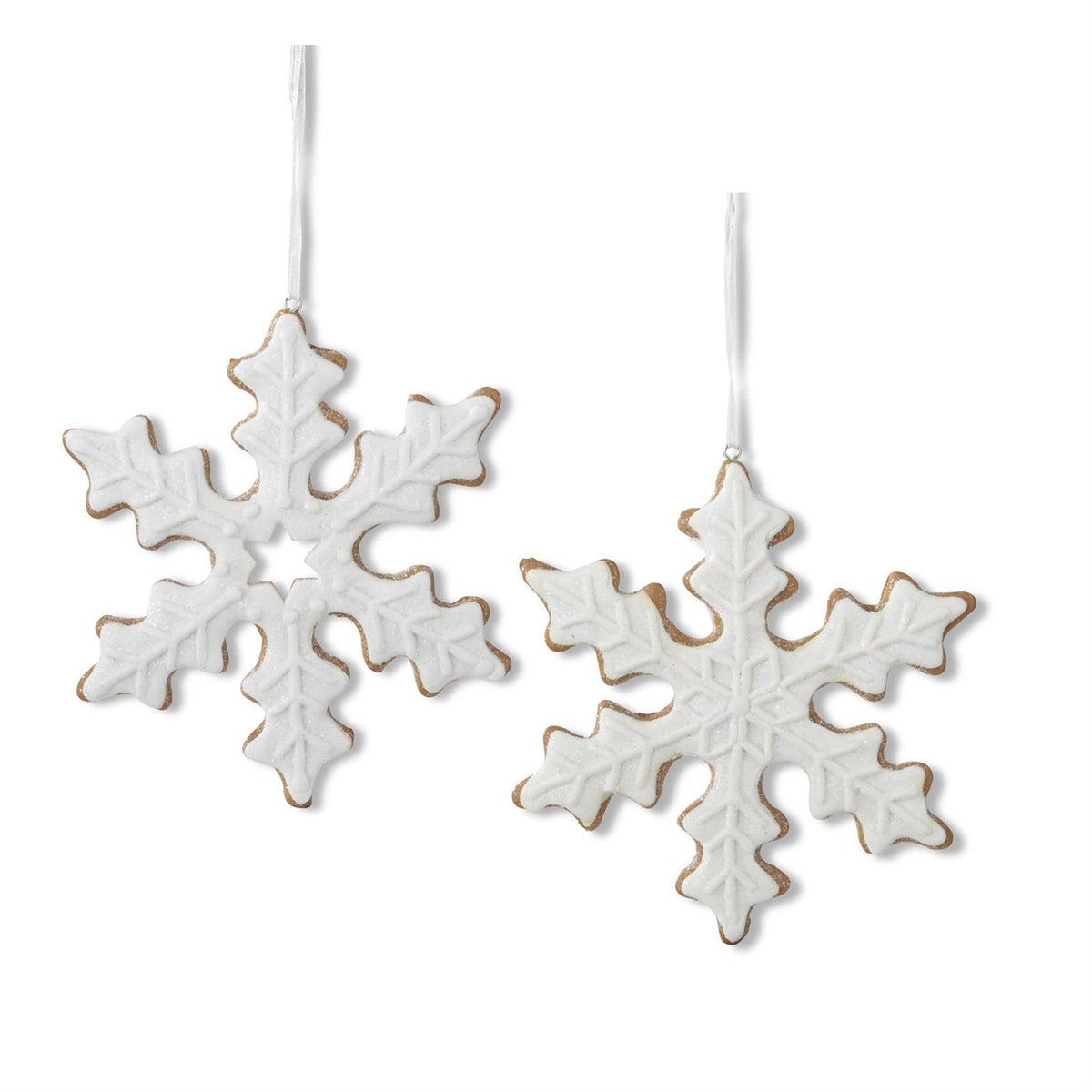 Gingerbread Snowflake Ornament With White Frosting