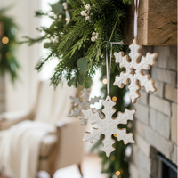 Gingerbread Snowflake Ornament With White Frosting
