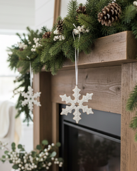 Gingerbread Snowflake Ornament With White Frosting