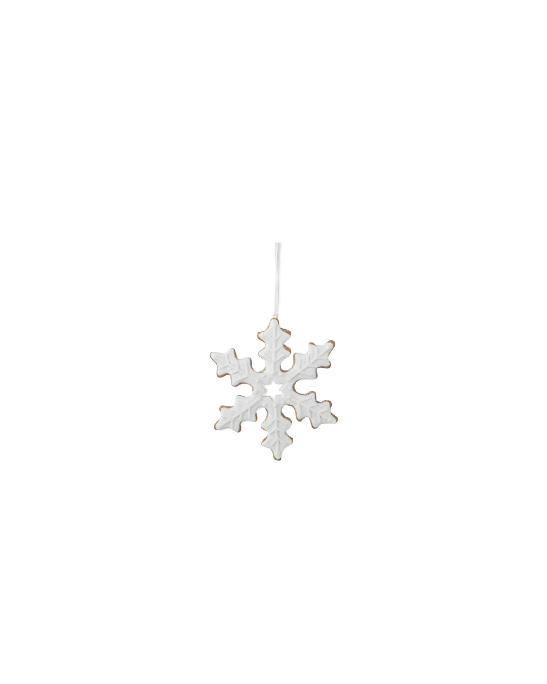 Gingerbread Snowflake Ornament With White Frosting