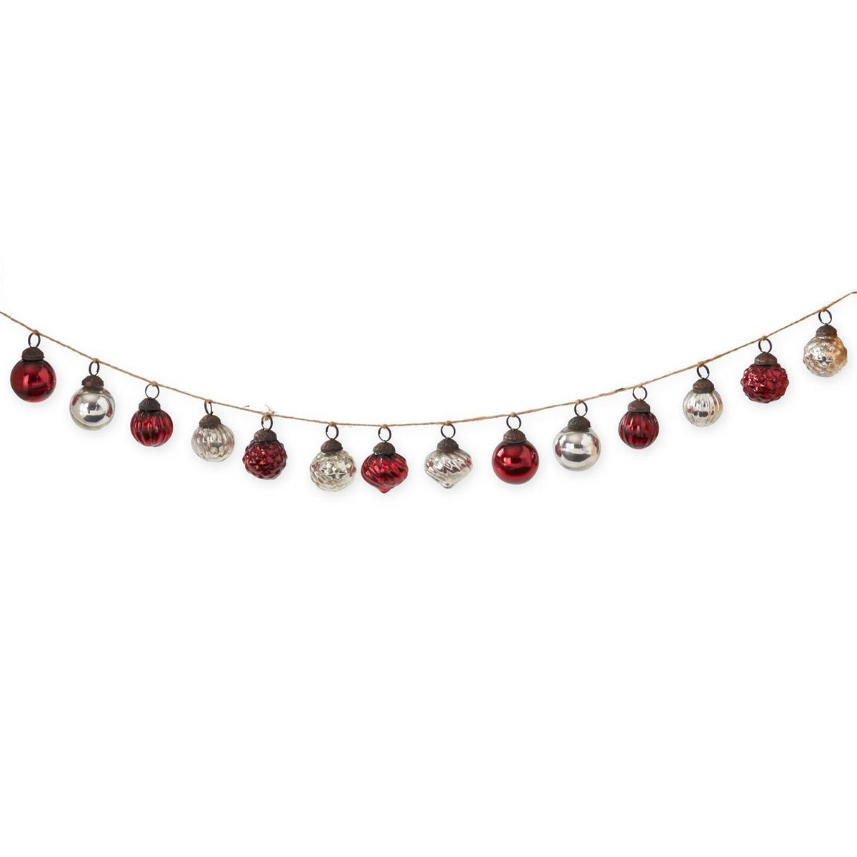 Glass Red and Silver Garland