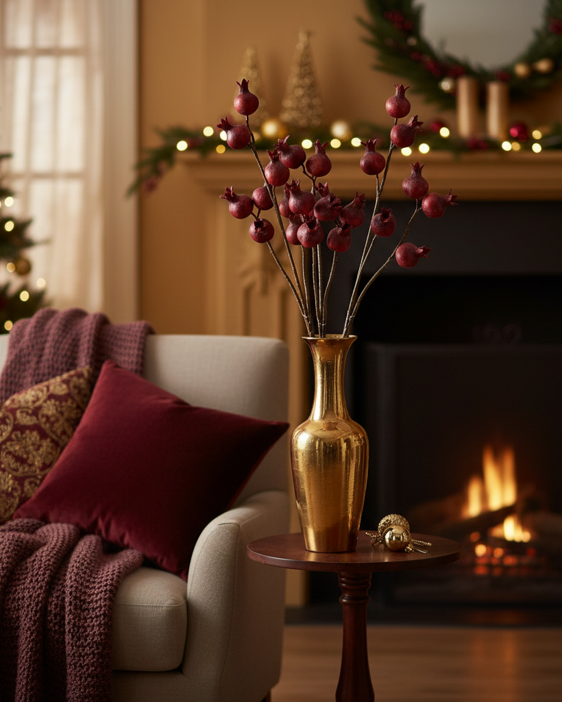 Burgundy Pomegranate Stem 28"