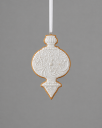 White Glittered Gingerbread Ornament