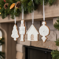 White Glittered Gingerbread Ornament