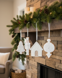 White Glittered Gingerbread Ornament