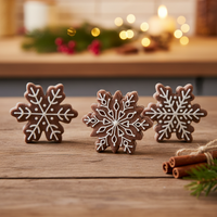 Gingerbread Snowflake Resin Cookie