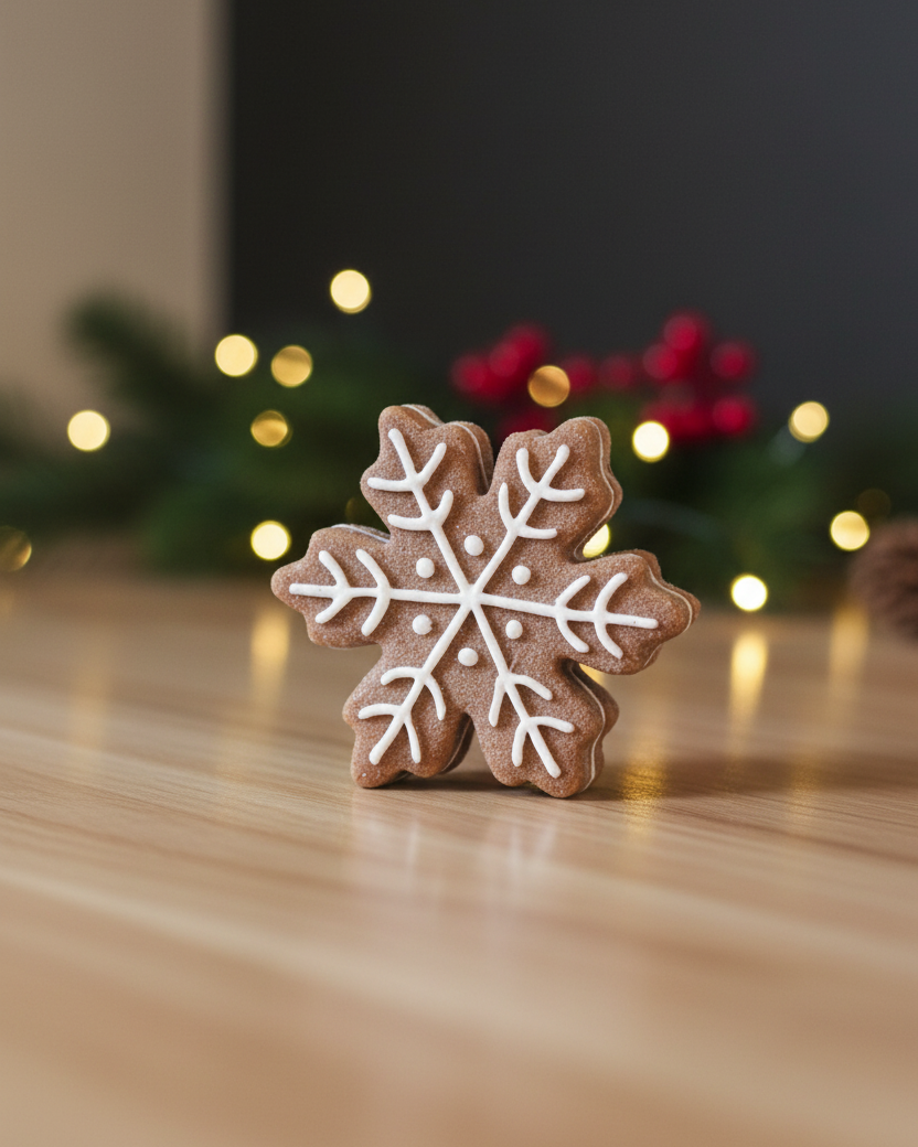 Gingerbread Snowflake Resin Cookie