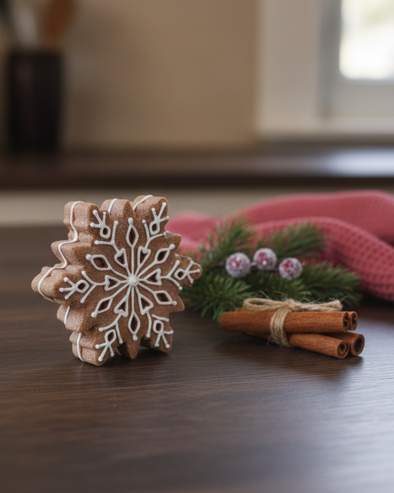 Gingerbread Snowflake Resin Cookie