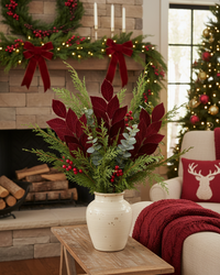 Red Velvet Leaf Stem 29"