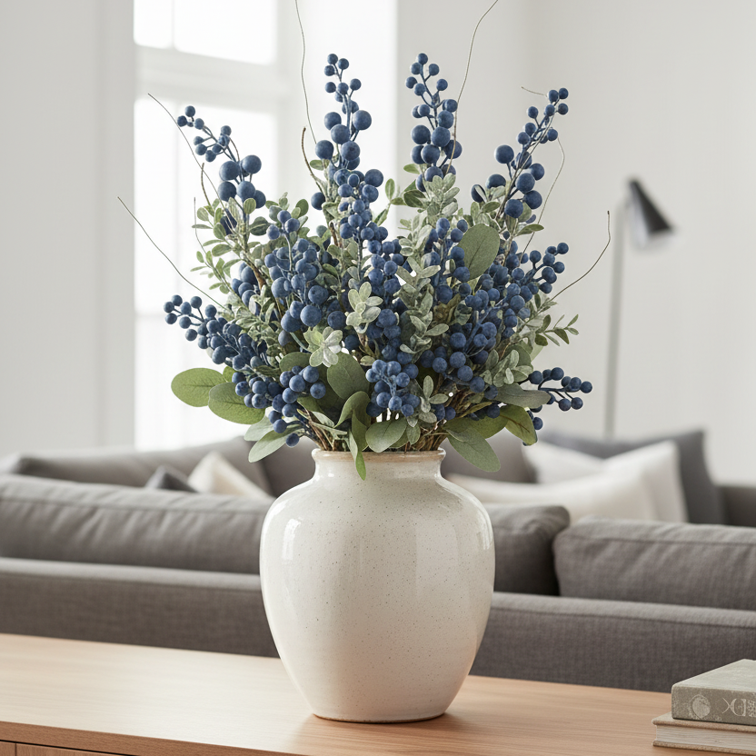 Blue Grape Berry Stem 28"