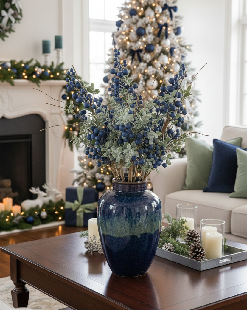 Blue Grape Berry Stem 28"