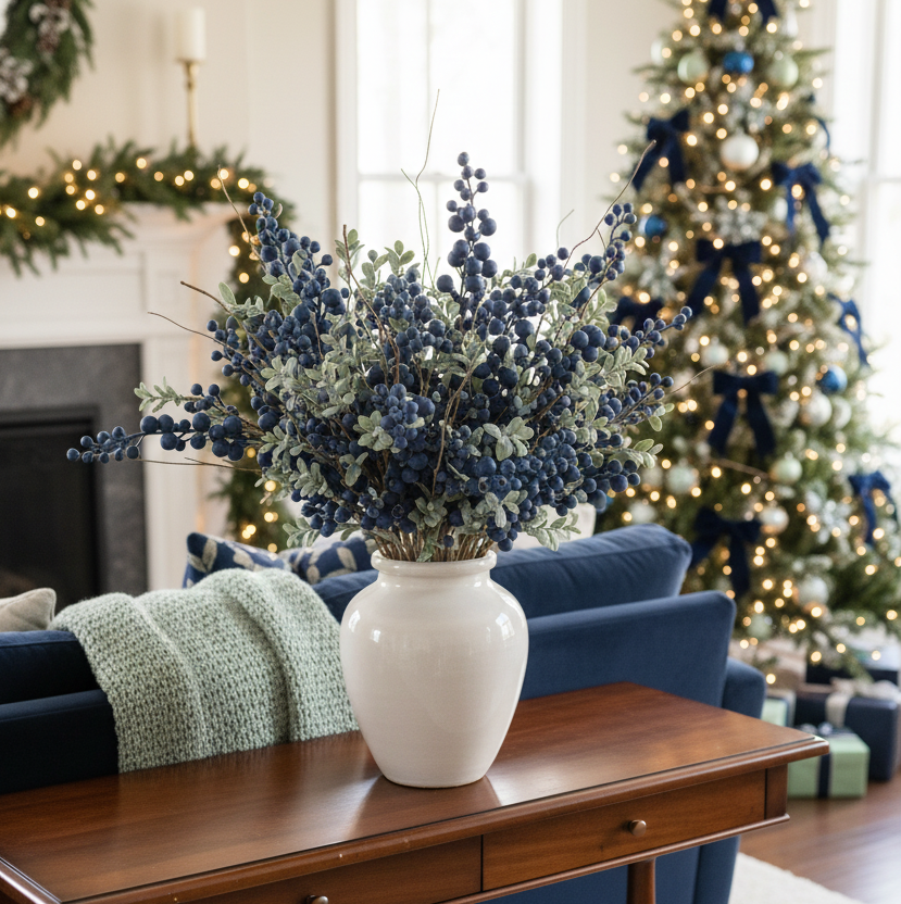 Blue Grape Berry Stem 28"