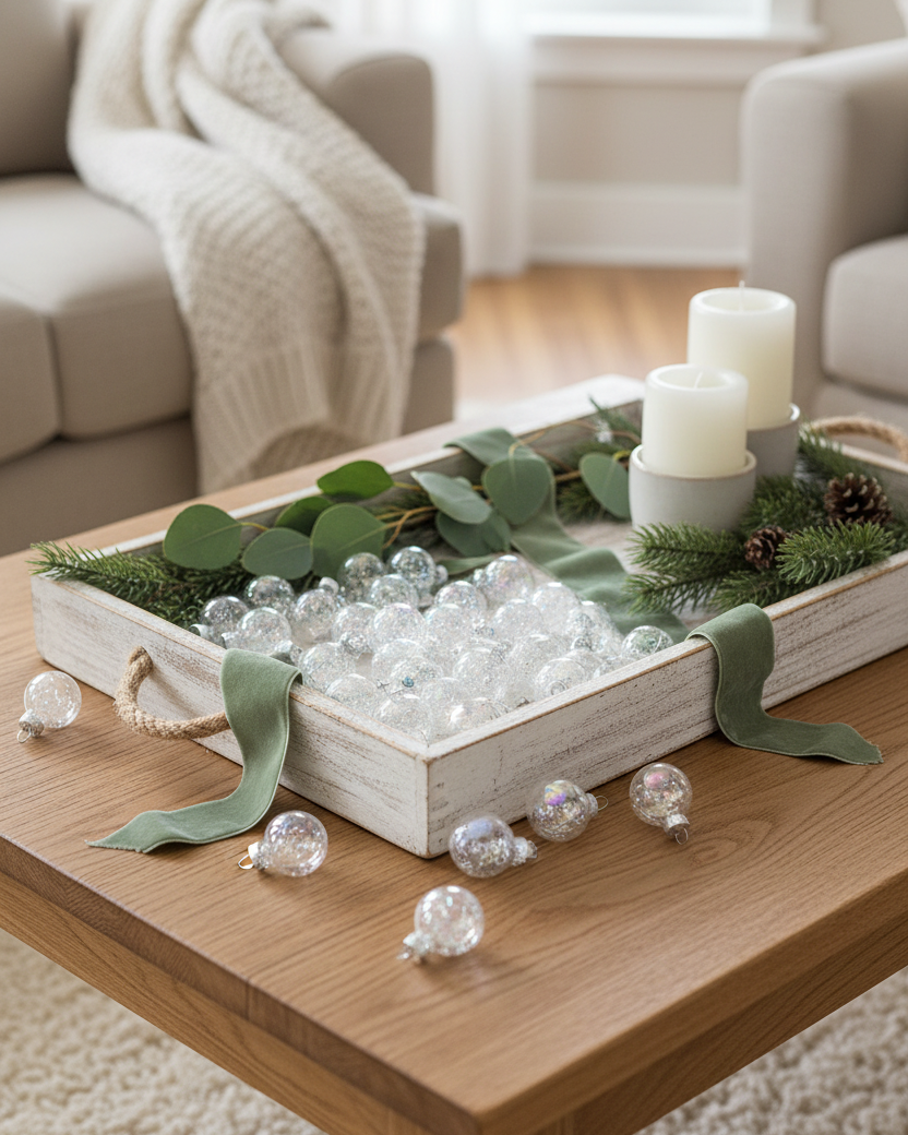 Box of 16 Mini Clear 1" Iridescent Tree Glass Ornaments