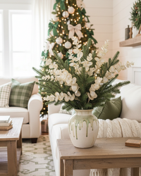 Snowy Champagne Eucalyptus Stem 26"