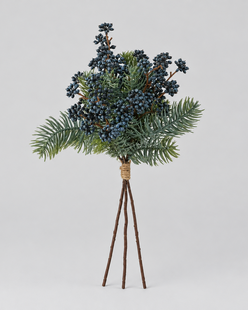 Powdered Pine With Blue Berries Bundle 18"