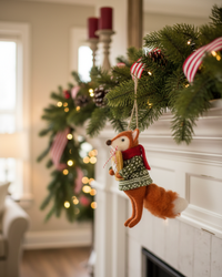 Merry Fox Handmade Wool Ornament