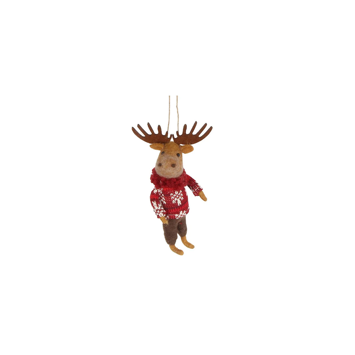 Winter Moose Wool Handmade Ornament