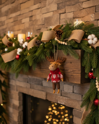Winter Moose Wool Handmade Ornament