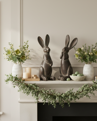 Dark Brown Tall Resin Rabbit