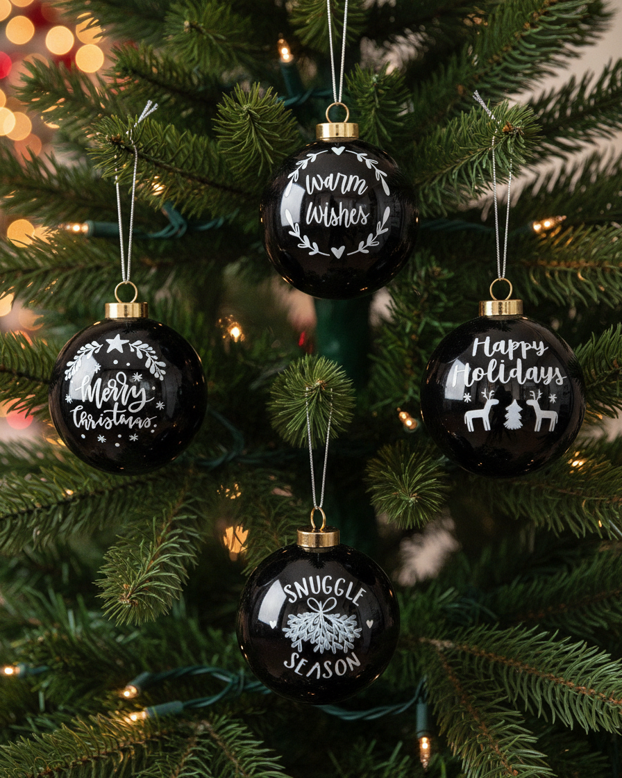 Black Ceramic Ball Ornament