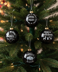 Black Ceramic Ball Ornament