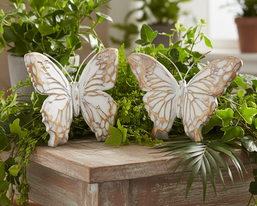 Whitewashed Tabletop Butterfly