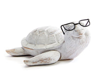 Whitewashed Turtle With Glasses