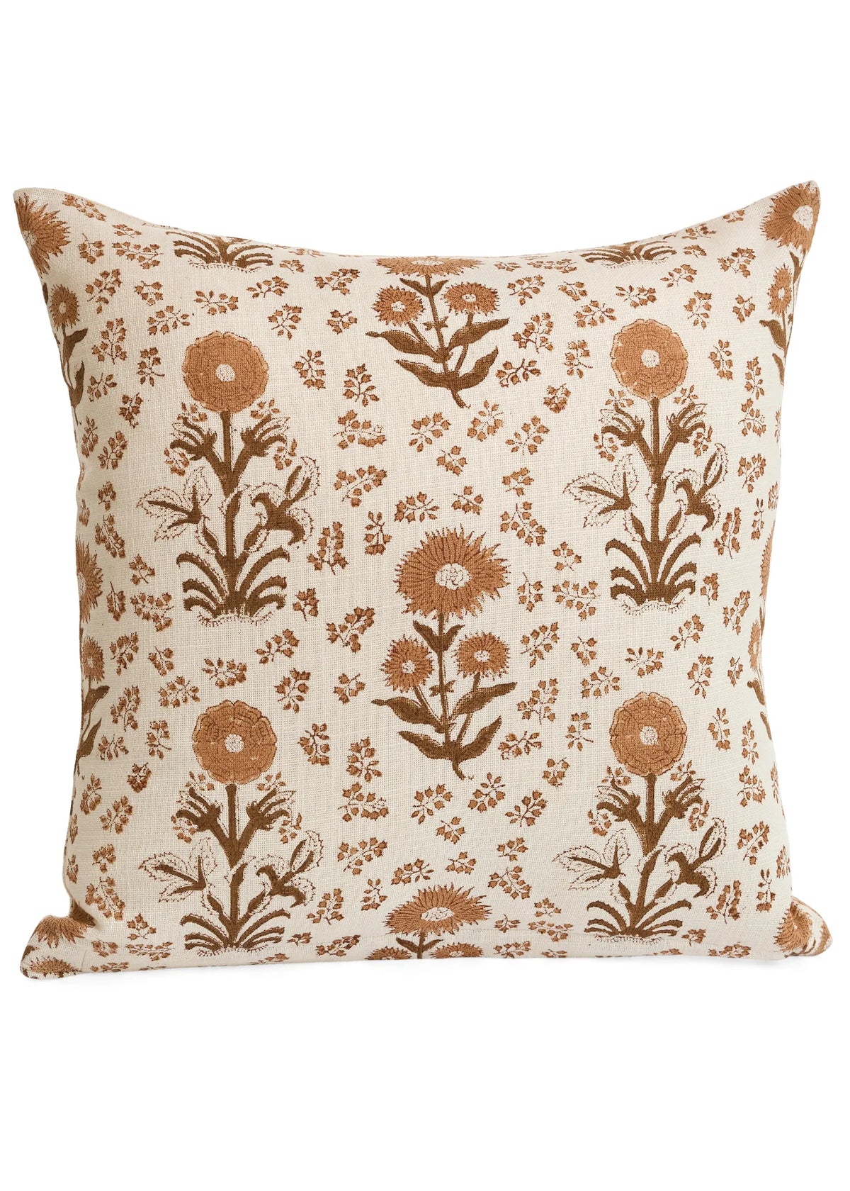 Multi-Dusty Rose Cotton Block Throw Pillow