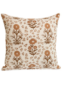 Multi-Dusty Rose Cotton Block Throw Pillow