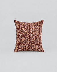 Bordoux and Ecru Cotton Block Throw Pillow