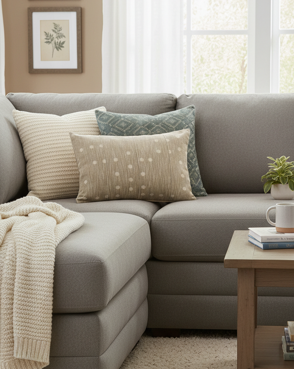 Polka Dots Cotton Throw Pillow