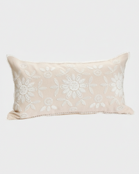 Embroidery and Lace Cotton Throw Pillow