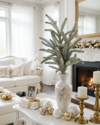 Glittered Coned Snowy Norfolk Pine Collection Real Touch