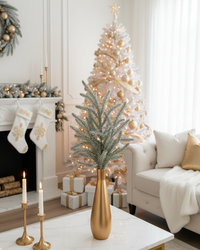 Glittered Coned Snowy Norfolk Pine Collection Real Touch