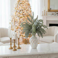 Glittered Coned Snowy Norfolk Pine Collection Real Touch