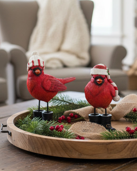 Cardinal With Boots and Toque