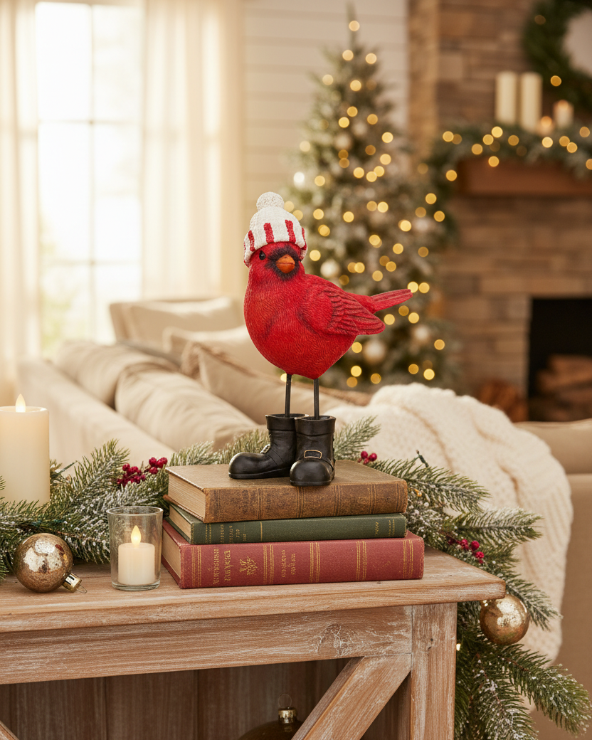 Cardinal With Boots and Toque