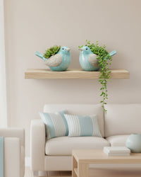 Blue Bird Terracotta Planter