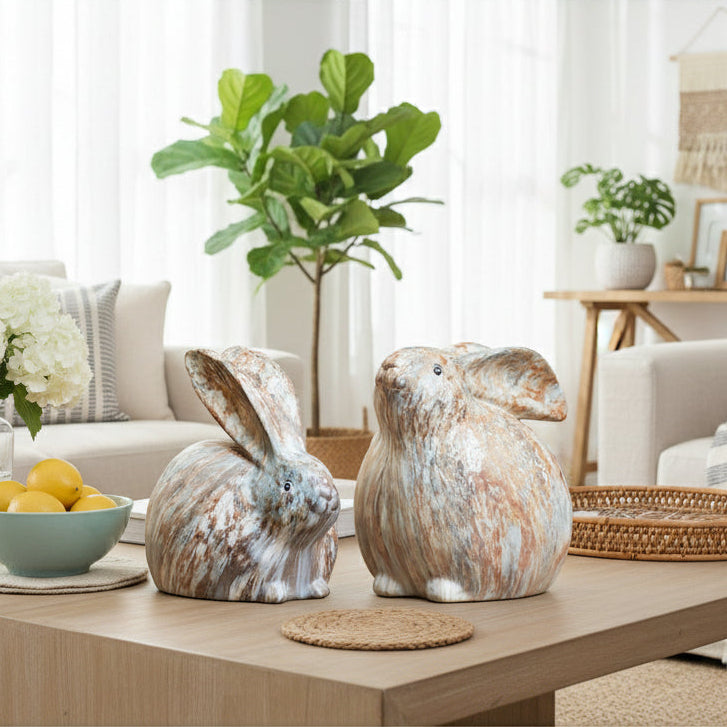 Marbled Patterned Resin Rabbit