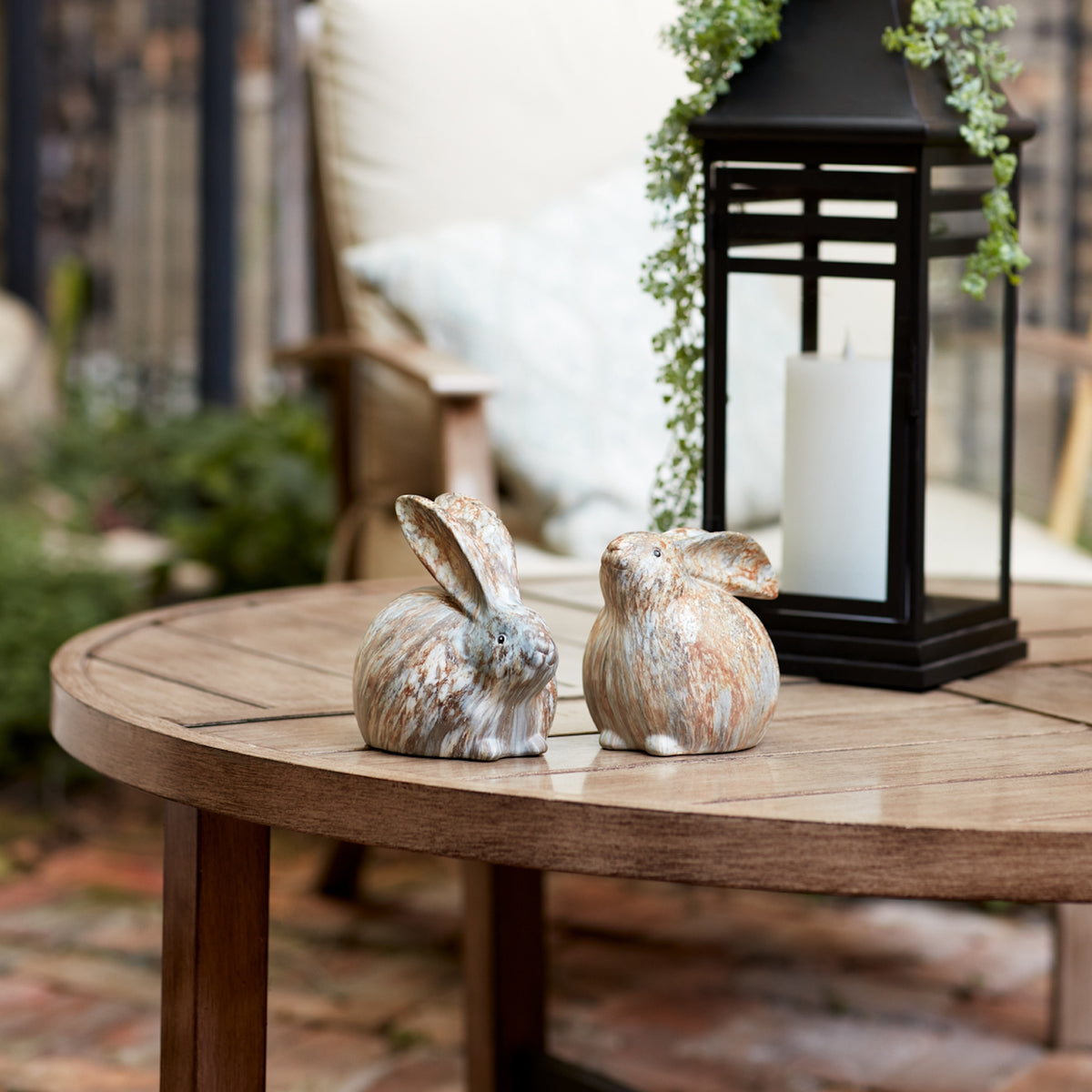 Marbled Patterned Resin Rabbit